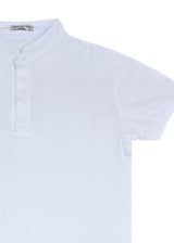 Κοντομάνικη μπλούζα GUF - 00124-4 - mao polo slim fit tee λευκό
