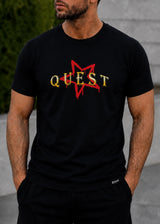 QUEST CLOTHING Ανδρική κοντομάνικη μπλούζα μαύρη 03-CS-black