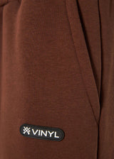 Ανδρική φόρμα Vinyl Art Clothing-04815-33-cotton relaxed fit-emblem sweatpants καφέ