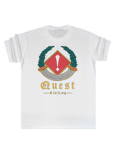 QUEST CLOTHING Ανδρική κοντομάνικη μπλούζα λευκή 07-GRCU-white