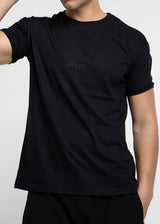 CLOSE SOCIETY Ανδρική κοντομάνικη μπλούζα μαύρη Calligraphy black logo 100-15-black