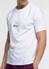 CLOSE SOCIETY Ανδρική κοντομάνικη μπλούζα λευκή Calligraphy black logo 100-15-white