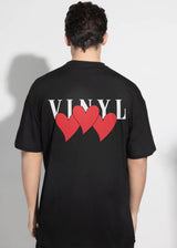 Αντρική κοντομάνικη μπλούζα Vinyl Art Clothing - 12845-01 - heartbeat oversized tee μαύρο