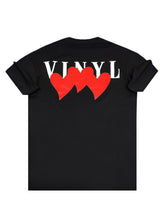Αντρική κοντομάνικη μπλούζα Vinyl Art Clothing - 12845-01 - heartbeat oversized tee μαύρο