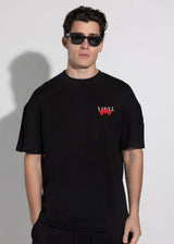 Αντρική κοντομάνικη μπλούζα Vinyl Art Clothing - 12845-01 - heartbeat oversized tee μαύρο