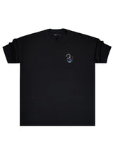 HENRY CLOTHING Ανδρική κοντομάνικη μπλούζα μαύρη 3-709-black