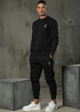 Henry clothing-3-505-premium gold logo sweatshirt -black