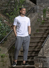 HENRY CLOTHING Ανδρική κοντομάνικη μπλούζα λευκή 3-613-white