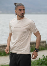 HENRY CLOTHING Ανδρική κοντομάνικη μπλούζα μπεζ 3-613-beige