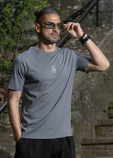 Ανδρική κοντομάνικη μπλούζα Henry clothing-3-617-grey