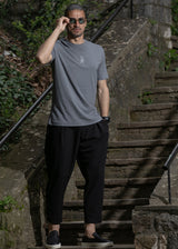Ανδρική κοντομάνικη μπλούζα Henry clothing-3-617-grey