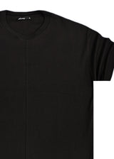 Ανδρική κοντομάνικη μπλούζα Henry clothing - 3-624 - simple overisized fit μαύρο