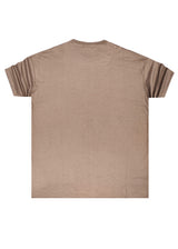 Ανδρική κοντομάνικη μπλούζα Henry clothing - 3-624 - simple overisized fit tee καφέ
