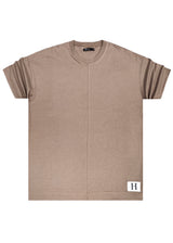 Ανδρική κοντομάνικη μπλούζα Henry clothing - 3-624 - simple overisized fit tee καφέ