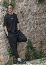 HENRY CLOTHING Ανδρική κοντομάνικη μπλούζα μαύρη Henry Style 3-628-black