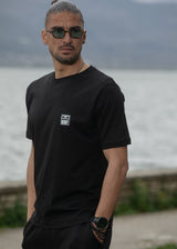 HENRY CLOTHING - Ανδρικό relaxed oversized t-shirt - Μαύρο3-638
