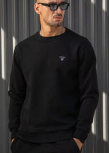 Ανδρικό φούτερ Henry clothing-3-650-sweatshirt small triangle logo μαύρο