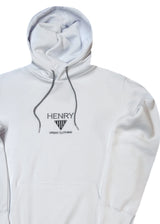 Ανδρικό φούτερ με κουκούλα Henry Clothing-3-651-Henry logo hoodie white