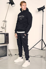 Ανδρικό φούτερ με κουκούλα Henry clothing-3-654-hoodie round logo μαύρο
