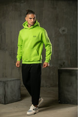 Ανδρικό φούτερ με κουκούλα Henry clothing-3-661-back logo hoodie λαχανί