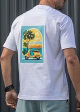 HENRY CLOTHING - Ανδρικό relaxed oversized t-shirt - Λευκό 3-701