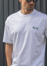 HENRY CLOTHING - Ανδρικό relaxed oversized t-shirt - Λευκό 3-704