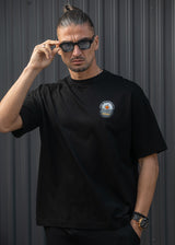 HENRY CLOTHING Ανδρική κοντομάνικη μπλούζα μαύρη Whisper Words 3-706-black