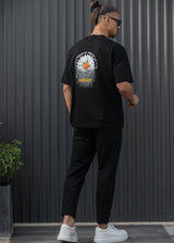 HENRY CLOTHING Ανδρική κοντομάνικη μπλούζα μαύρη Whisper Words 3-706-black