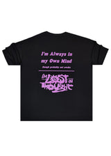Ανδρική κοντομάνικη μπλούζα Henry clothing-3-707- i'm always on my own mind oversised t-shirt μαύρο