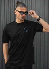 HENRY CLOTHING Ανδρική κοντομάνικη μπλούζα μαύρη 3-709-black
