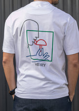 HENRY CLOTHING Ανδρική κοντομάνικη μπλούζα λευκή 3-709-white