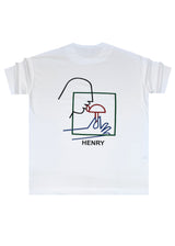 HENRY CLOTHING Ανδρική κοντομάνικη μπλούζα λευκή 3-709-white