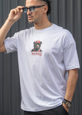 Ανδρική κοντομάνικη μπλούζα Henry clothing-3-715-white Henry Bear λευκό