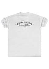 Ανδρική κοντομάνικη μπλούζα Henry clothing - 3-718 - follow your vibes t-shirt λευκό