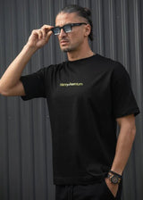 HENRY CLOTHING - Ανδρικό relaxed oversized t-shirt - Μαύρο 3-722