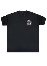 HENRY CLOTHING Ανδρική κοντομάνικη μπλούζα μαύρη La Vie En Rose 3-729-black