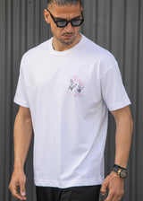 HENRY CLOTHING Ανδρική κοντομάνικη μπλούζα λευκή La Vie En Rose 3-729-white