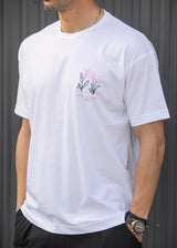 HENRY CLOTHING Ανδρική κοντομάνικη μπλούζα λευκή La Vie En Rose 3-729-white