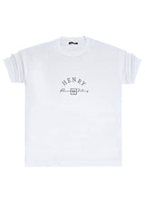 Ανδρική κοντομάνικη μπλούζα Henry Clothing - 3-734 - premium brand regular fit λευκό
