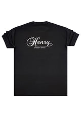 Ανδρική κοντομάνικη μπλούζα Henry clothing - 3-740 - street style t-shirt μαύρο