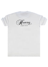 Ανδρική κοντομάνικη μπλούζα Henry clothing - 3-740 - street style t-shirt λευκό