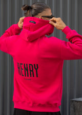 Ανδρικό φούτερ με κουκούλα Henry Clothing-3-766-fuchsia-statement back print