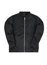 Ανδρική ζακέτα Henry Clothing-3-775-Alcantara signed logo zipper jacket μαύρο