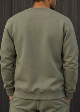 HENRY CLOTHING - Ανδρικό φούτερ regular fit - Χακί 3-811