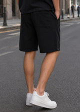 CLOSE SOCIETY Ανδρική βερμούδα μαύρη Calligraphy white logo 445-black