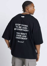 Ανδρική κοντομάνικη μπλούζα DEVOTED-55031B-black oversized Devoted