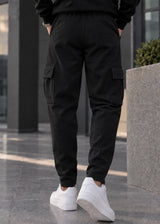 Ανδρική φόρμα cargo Henry clothing-6-614-cargo sweatpants μαύρο