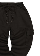 Ανδρική φόρμα cargo Henry clothing-6-614-cargo sweatpants μαύρο