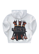 Ανδρικό μακρυμάνικο φούτερ με κουκούλα Vinyl Art Clothing-64450-02-Dogs Gang Hoodie oversized λευκή