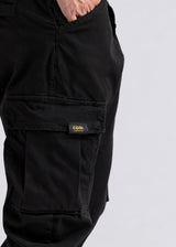 COSI JEANS - Ανδρικό παντελόνι μαύρο cargo elasticated 68-MUSSO-black